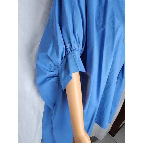 Y2K,smocked, top, dolman cuffed sleeves, collard, button up, 100% cotton, size3X - Picture 5 of 16